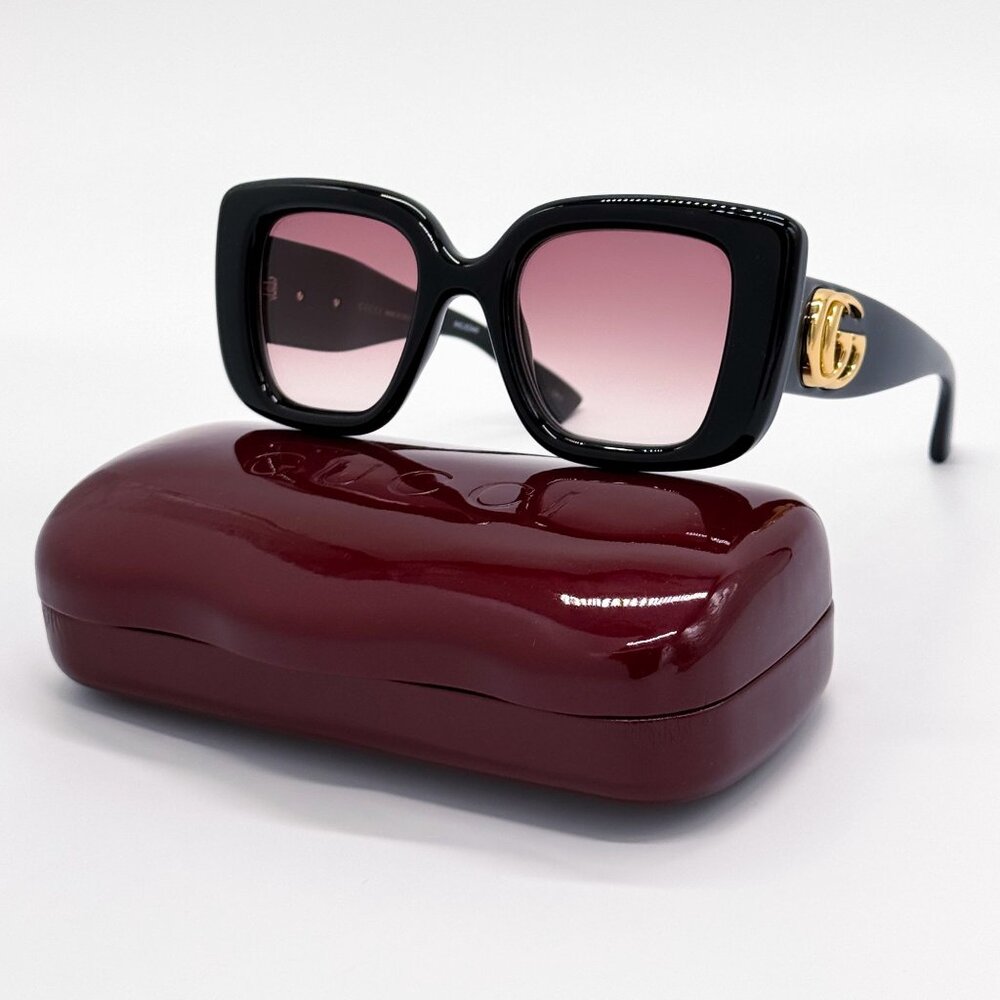 NEW GUCCI SUNGLASSES BLACK BROWN WOMEN EYEWEAR GUCCI GG1975S 001